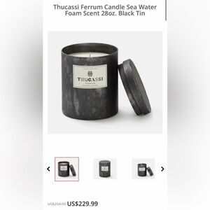 NEW Thucassi Ferrum Sea Water Foam 28.6 oz candle w metal tin & lid